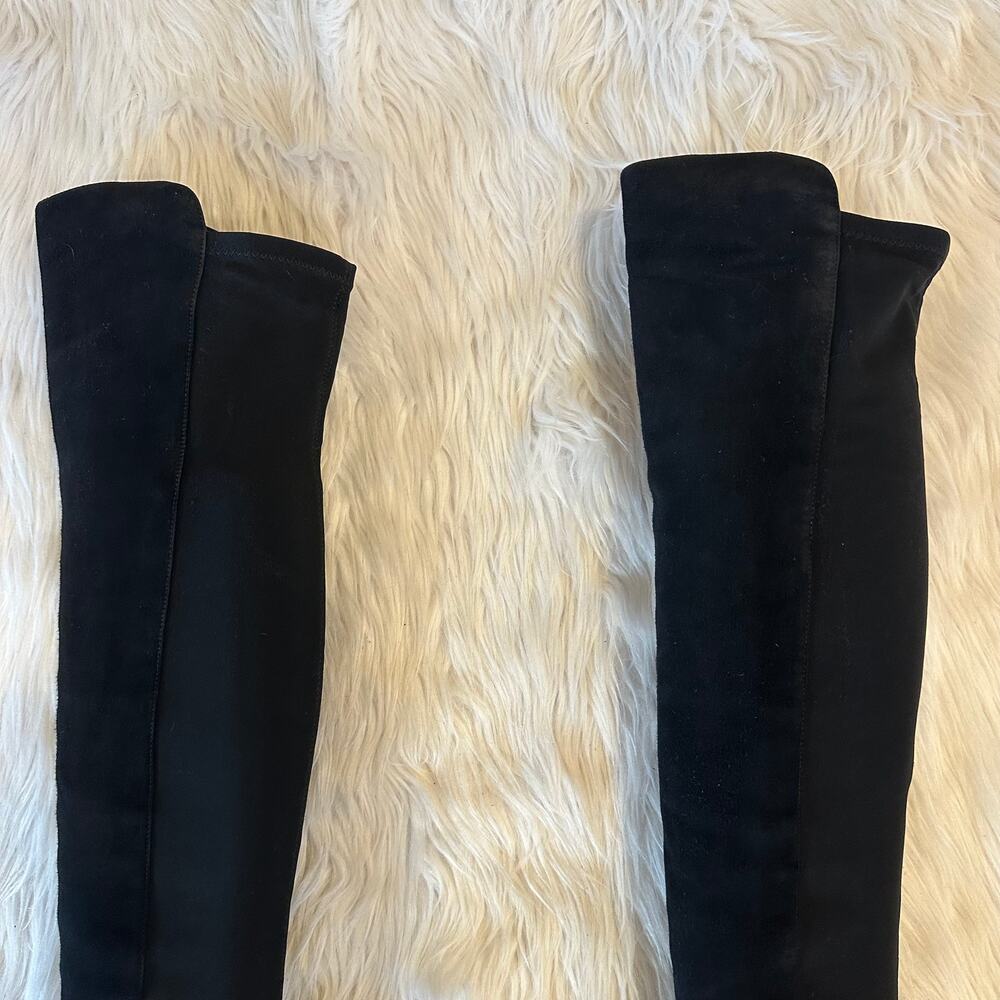 Stuart Weitzman 5050 Reserve Over the Knee High Boots Suede Block Heeled Black - Picture 9 of 16